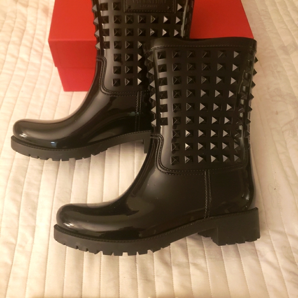 Valentino Rockstuds rain boots